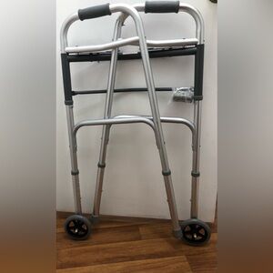 Guardian folding Adjustable Silver Walker. 21”WX37”L